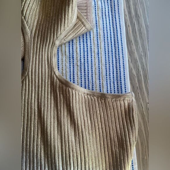 MICHAEL COSTELLO x REVOLVE Calista Midi Dress Summer Gold Champagne Sz Small - Picture 12 of 12